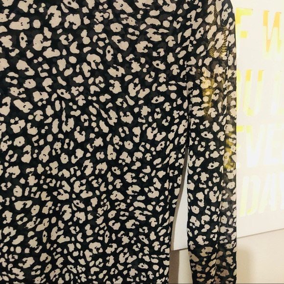 Sheer High neck long sleeve Leopard print Blouse - Sportsgirl - Size : S - Picture 5 of 5